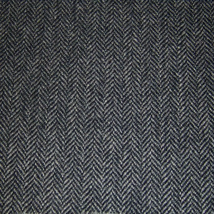 Grey & Navy Herringbone Tweed