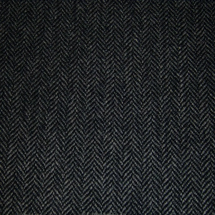 Dark Grey & Black Herringbone Tweed