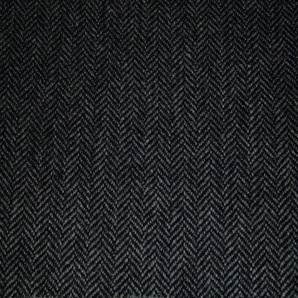 Dark Grey & Black Herringbone Tweed