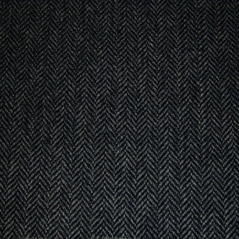 Dark Grey & Black Herringbone Tweed