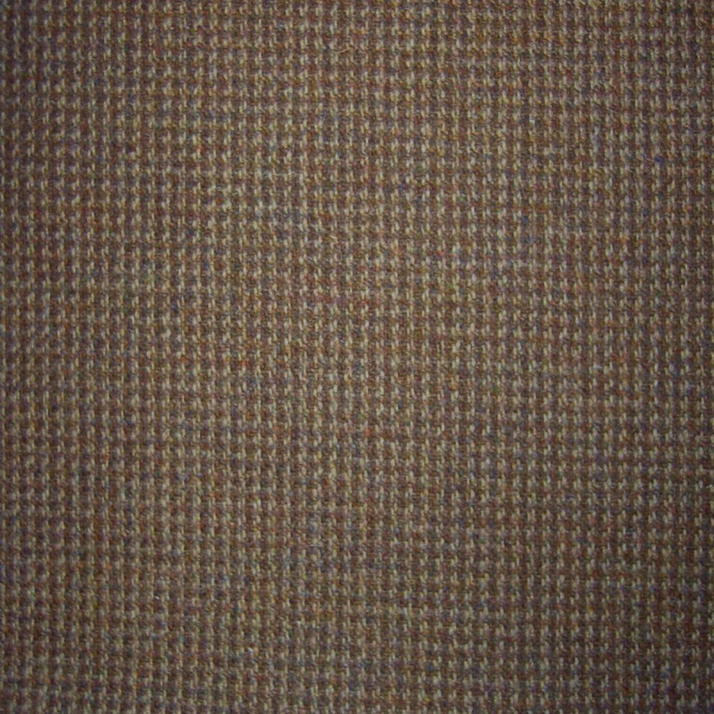 Beige & Brown Small Check Tweed