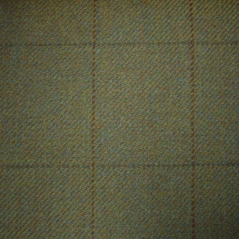 Moss Green with Brown & Green Check Tweed