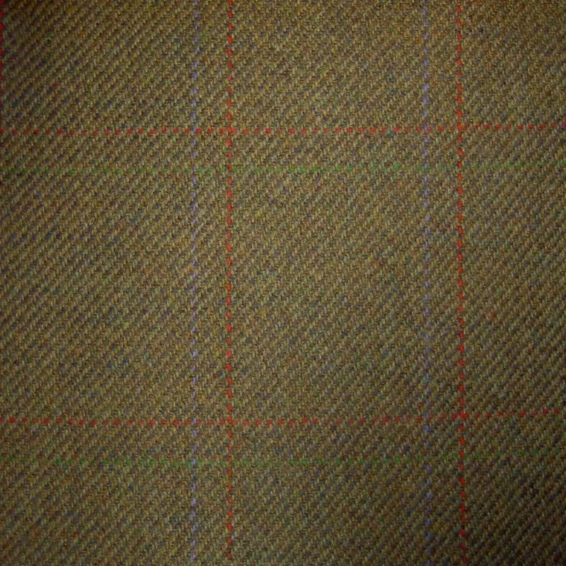 Brown & Green with Orange, Purple & Green Check Tweed