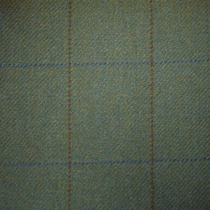 Green with Brown & Blue Check Tweed