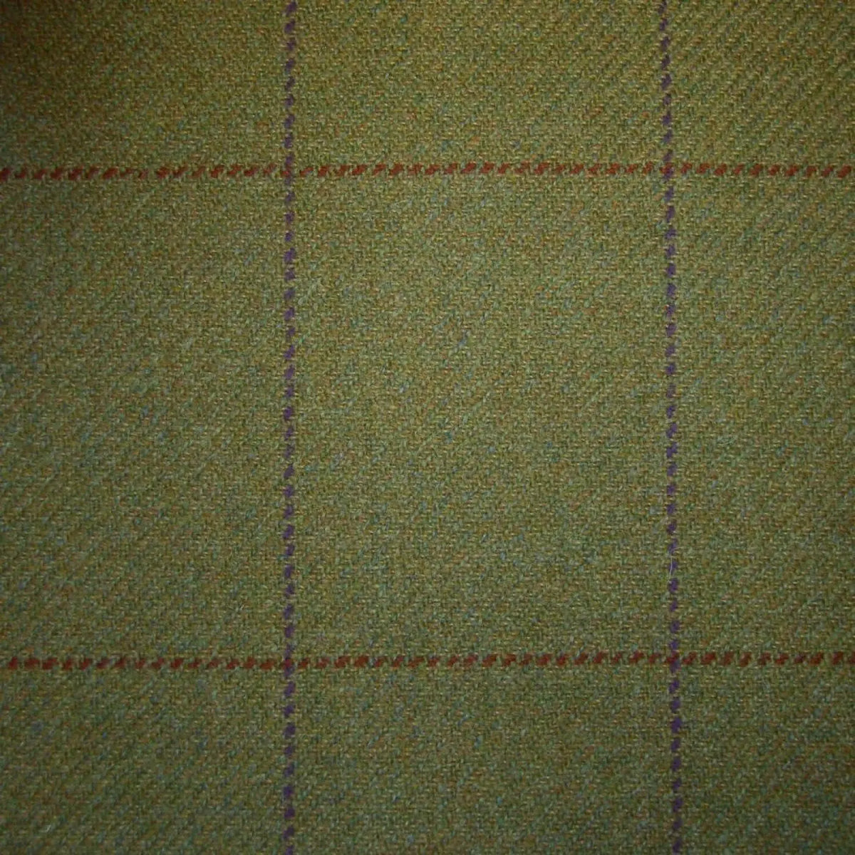 Sand & Green with Red & Purple Check Tweed