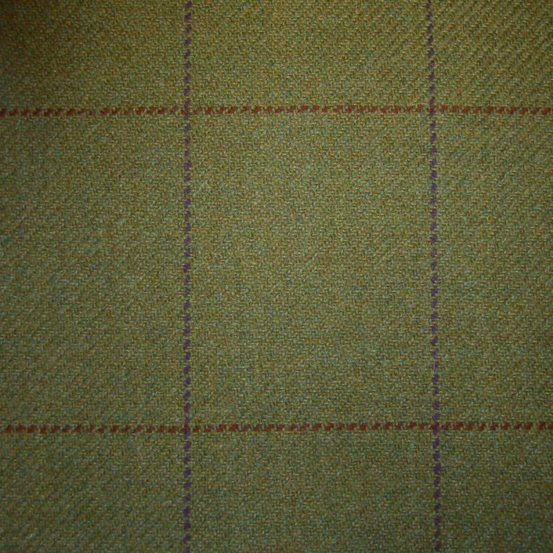 Sand & Green with Red & Purple Check Tweed