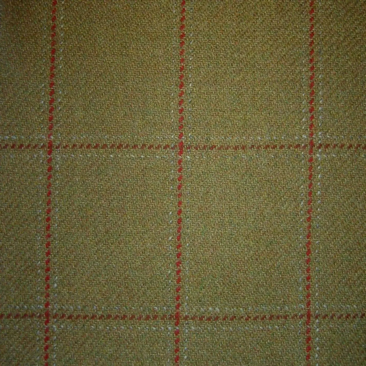 Sand & Green with Red, Wine & White Check Tweed