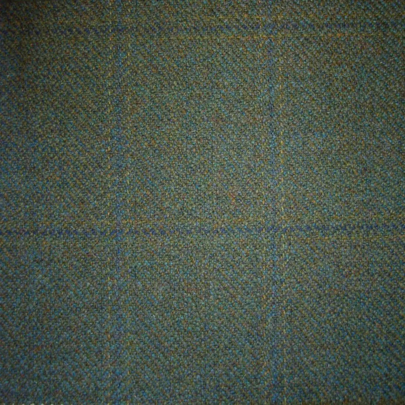 Green & Blue Herringbone with Navy Blue & Sand Check Tweed