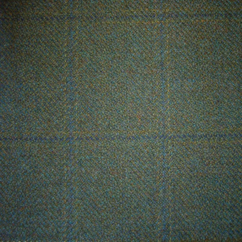 Green & Blue Herringbone with Navy Blue & Sand Check Tweed