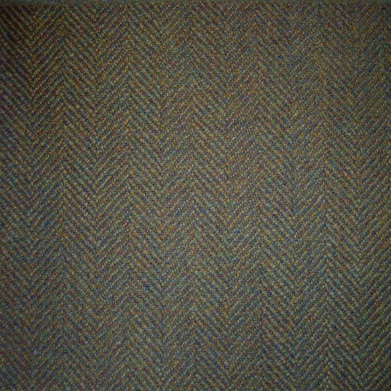Green & Brown Herringbone Tweed