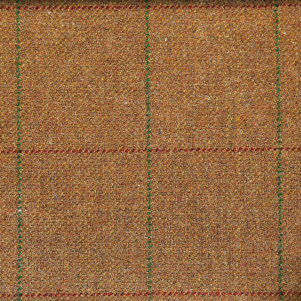 Medium Brown with Green & Red Check Tweed