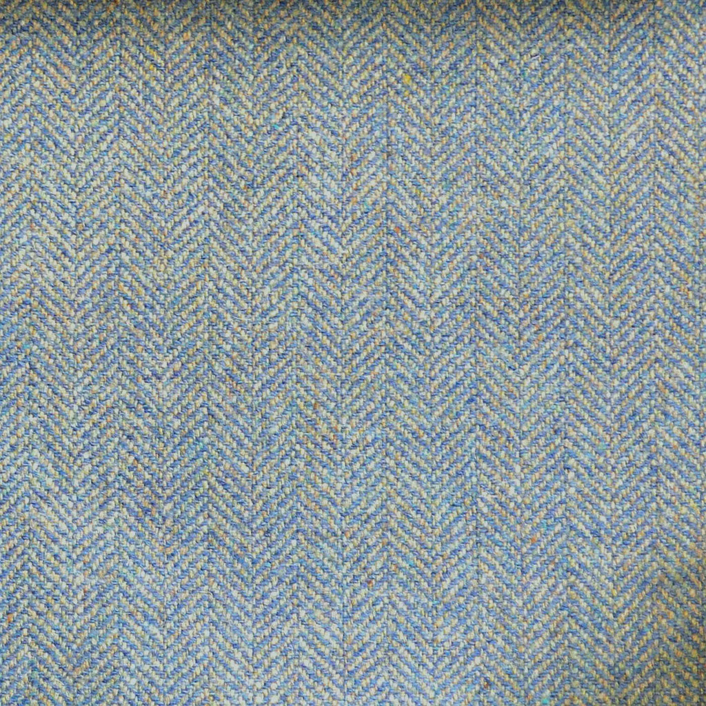 Green, Blue & Beige Herringbone Tweed