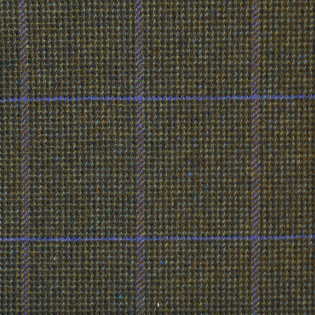 Green & Brown with Blue & Purple Check Tweed