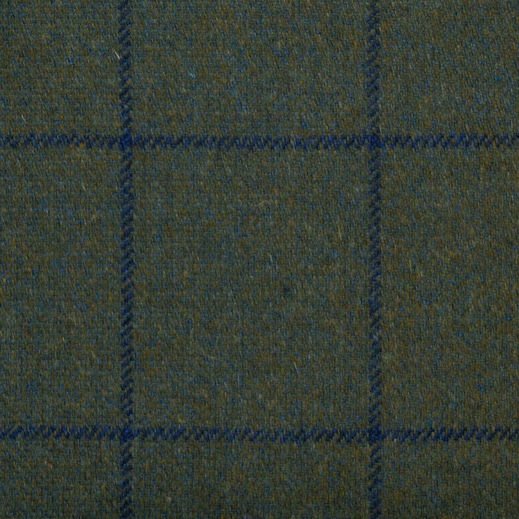 Dark Green with Blue Check Tweed