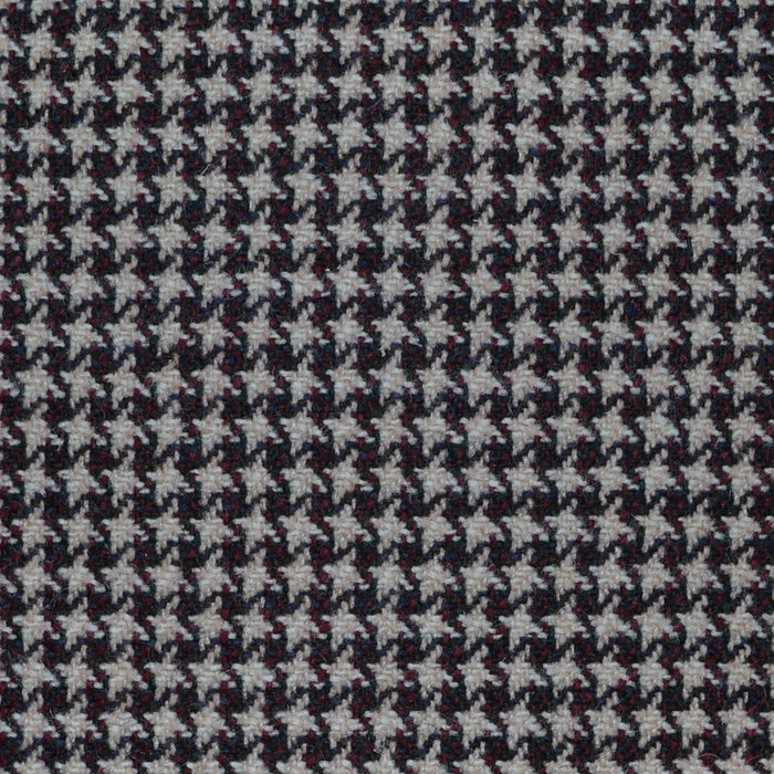 Beige, Burgundy & Dark Brown Dogtooth Check All Wool Sporting Tweed