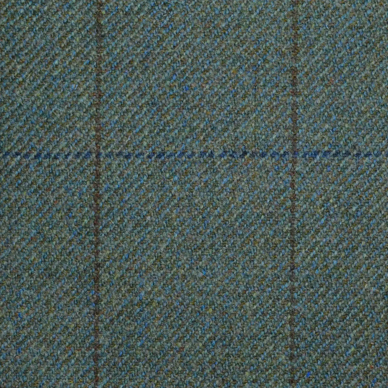 Green/Blue with Brown & Blue Window Check All Wool Sporting Tweed