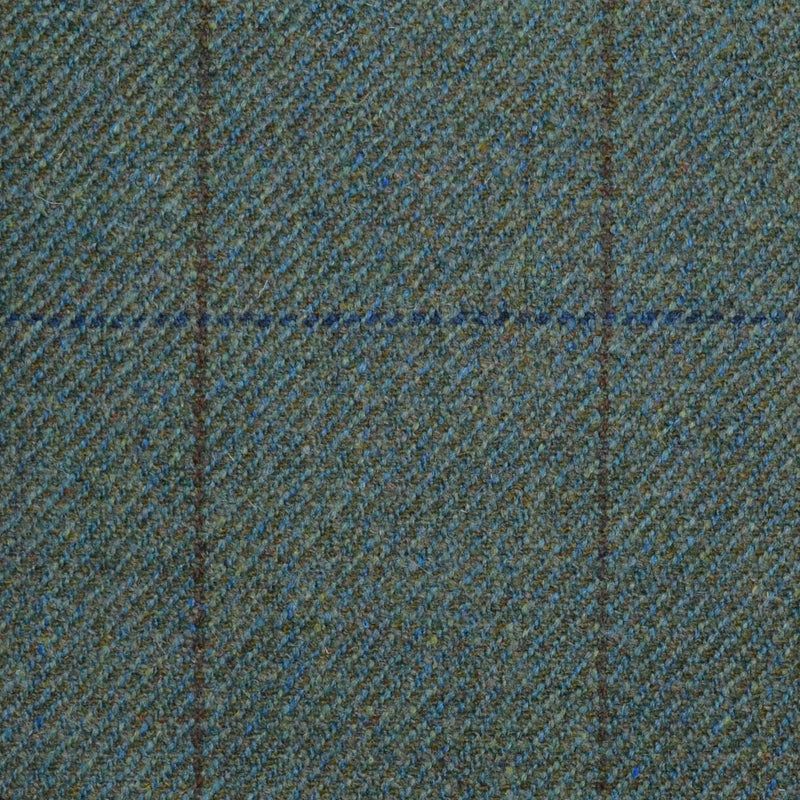Green/Blue with Brown & Blue Window Check All Wool Sporting Tweed