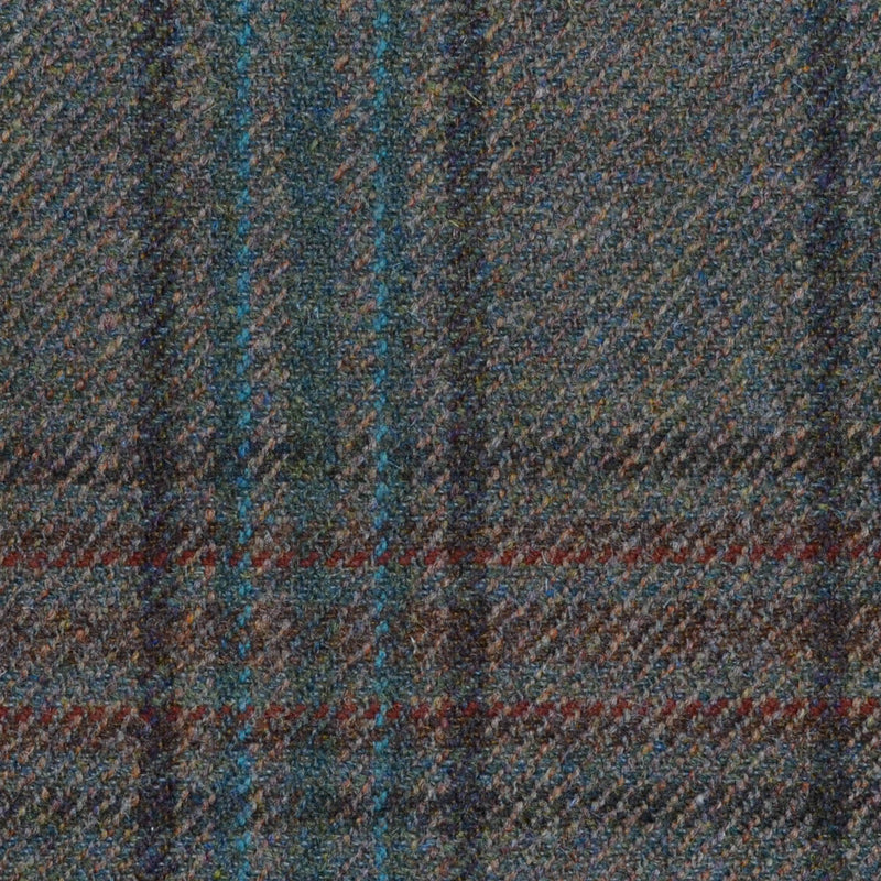 Moss Green with Dark Brown, Green & Red/Brown Check with All Wool Sporting Tweed