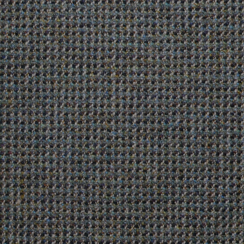 Moss Green with Dark Brown & Blue Micro Check All Wool Sporting Tweed