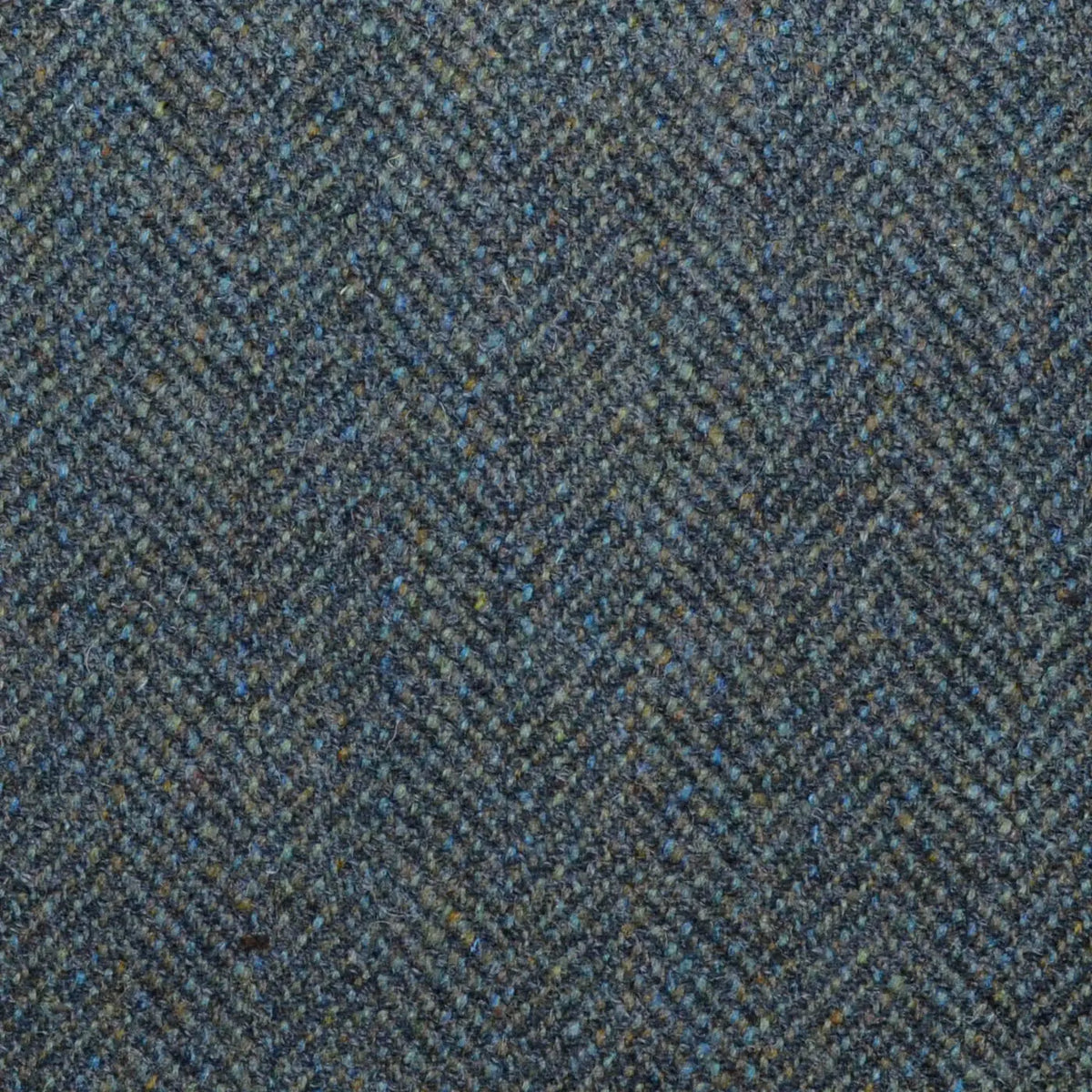 Moss Green, Blue & Dark Green Herringbone All Wool Sporting Tweed