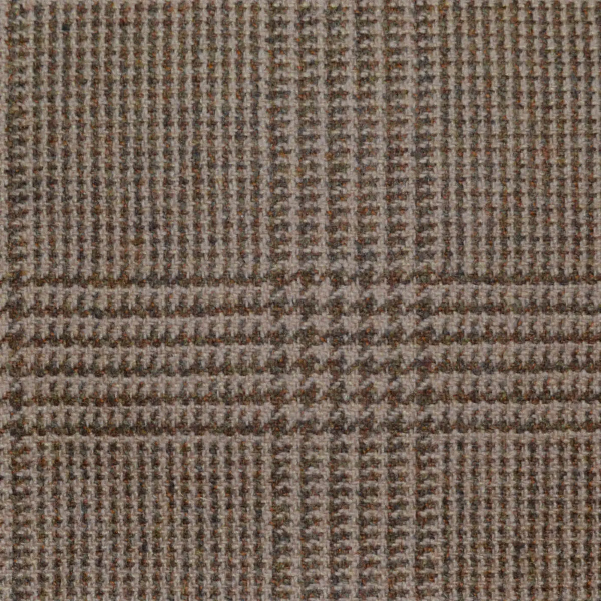 Light Brown with Brown Glen Check All Wool Scottish Tweed