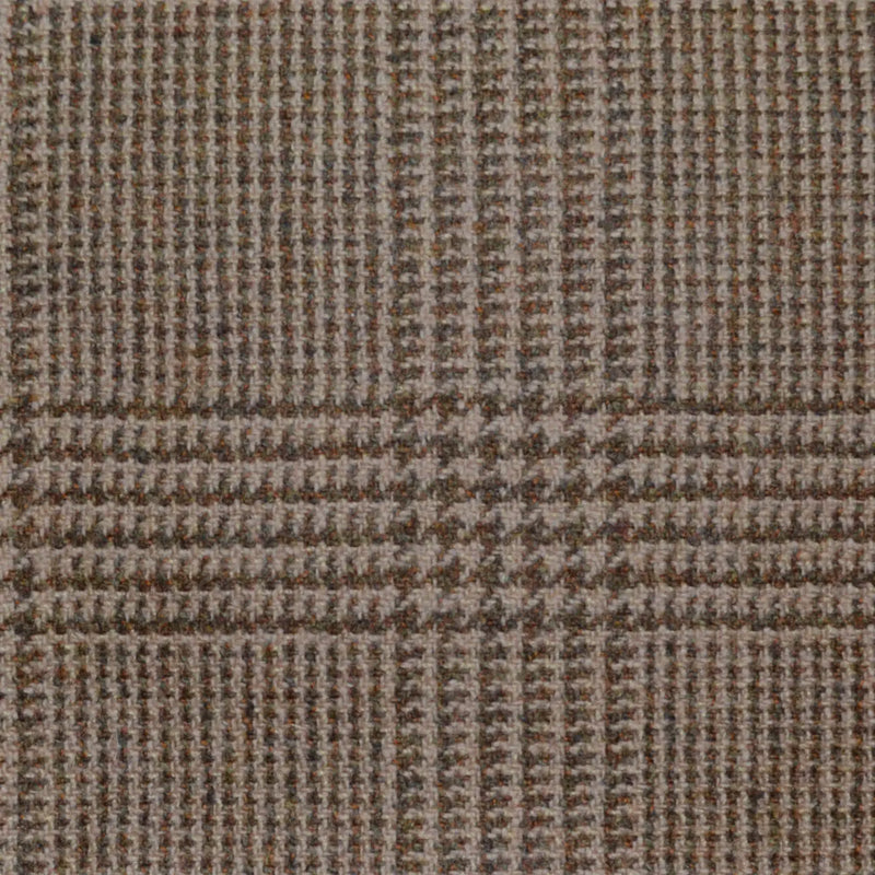 Light Brown with Brown Glen Check All Wool Scottish Tweed