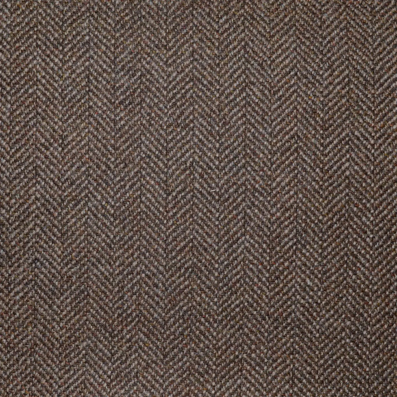 Brown and Dark Brown Herringbone All Wool Scottish Tweed