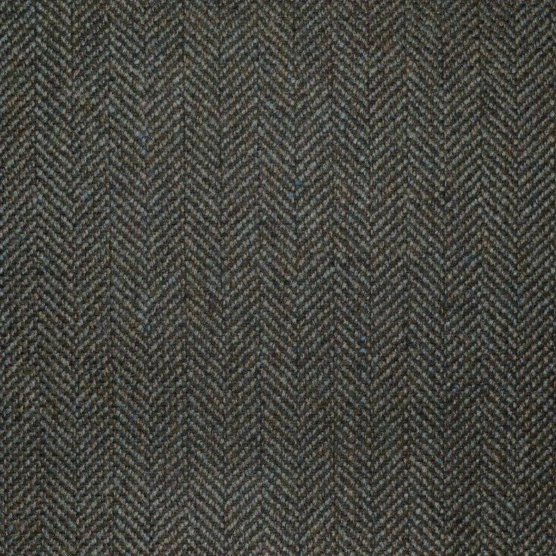 Green and Brown Herringbone All Wool Scottish Tweed