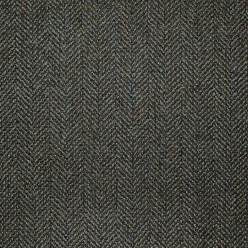 Green and Brown Herringbone All Wool Scottish Tweed