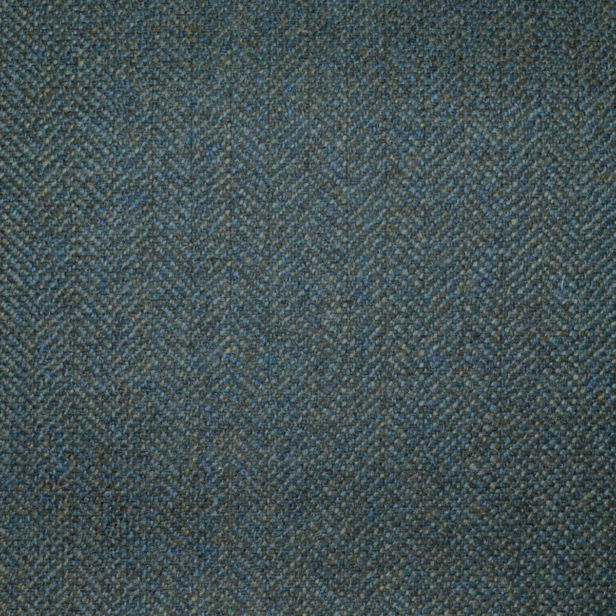 Green and Moss Green Herringbone All Wool Scottish Tweed