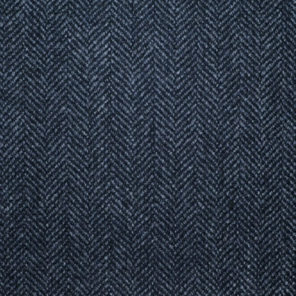 Dark Grey and Black Herringbone All Wool Scottish Tweed