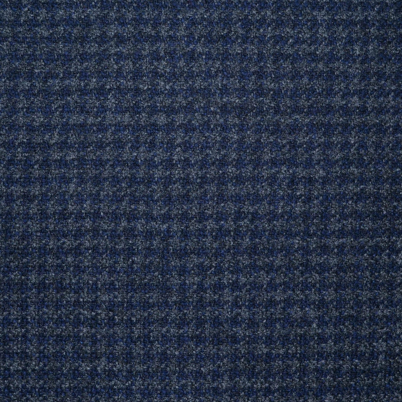 Dark Grey and Navy Blue Dogtooth Check All Wool Scottish Tweed