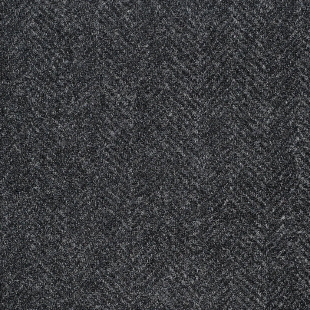 Dark Grey Herringbone Cashmere Jacketing