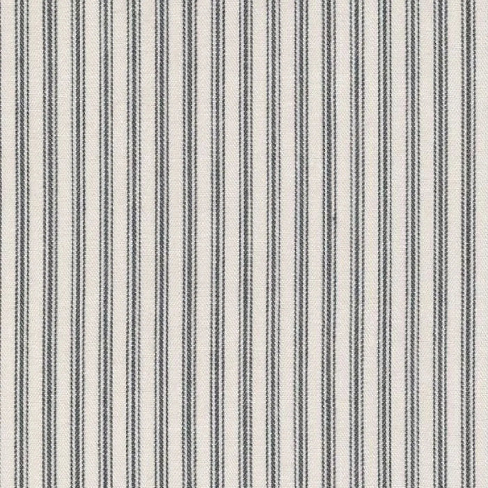 White with Green Triple Stripe Cotton Ticking Stripe