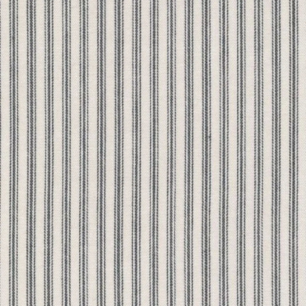 White with Green Triple Stripe Cotton Ticking Stripe