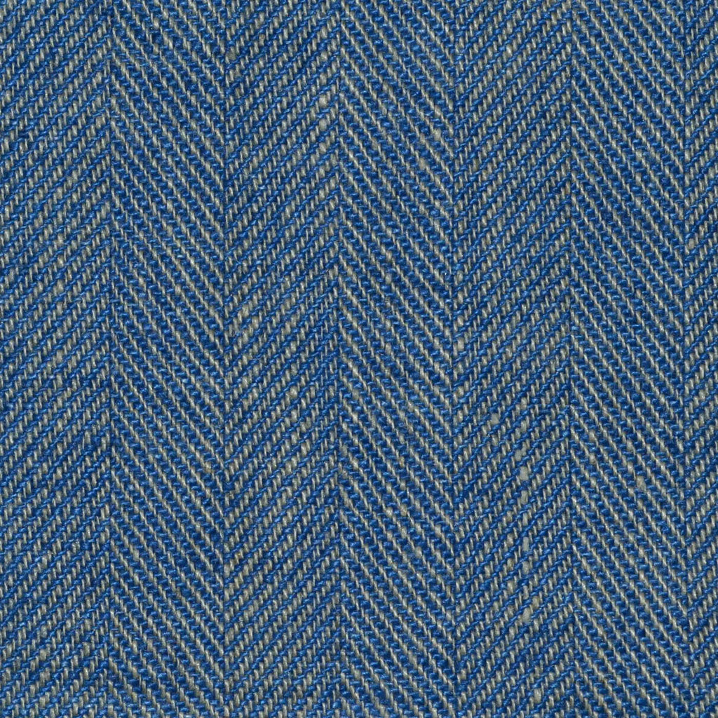 Denim Blue Herringbone Linen