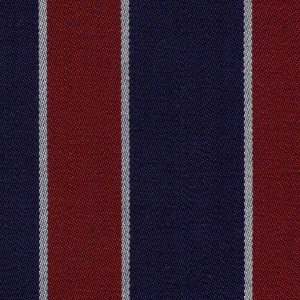 Red, Medium Blue and White Blazer Stripe Jacketing by Holland & Sherry
