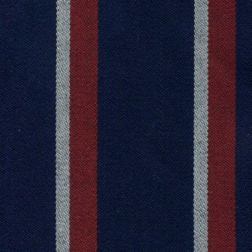 Navy Blue, Red and White Blazer Stripe Jacketing by Holland & Sherry