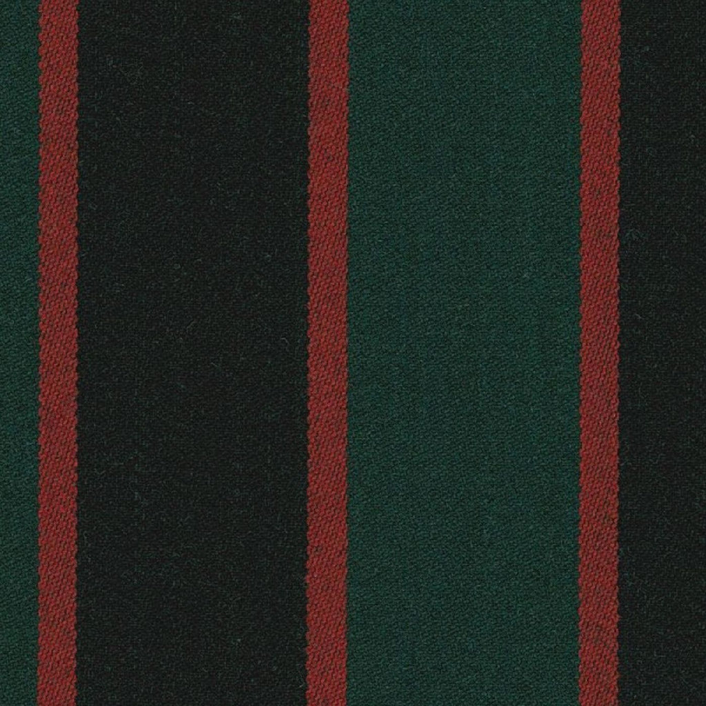Forest Green, Black and Red Blazer Stripe Jacketing by Holland & Sherry