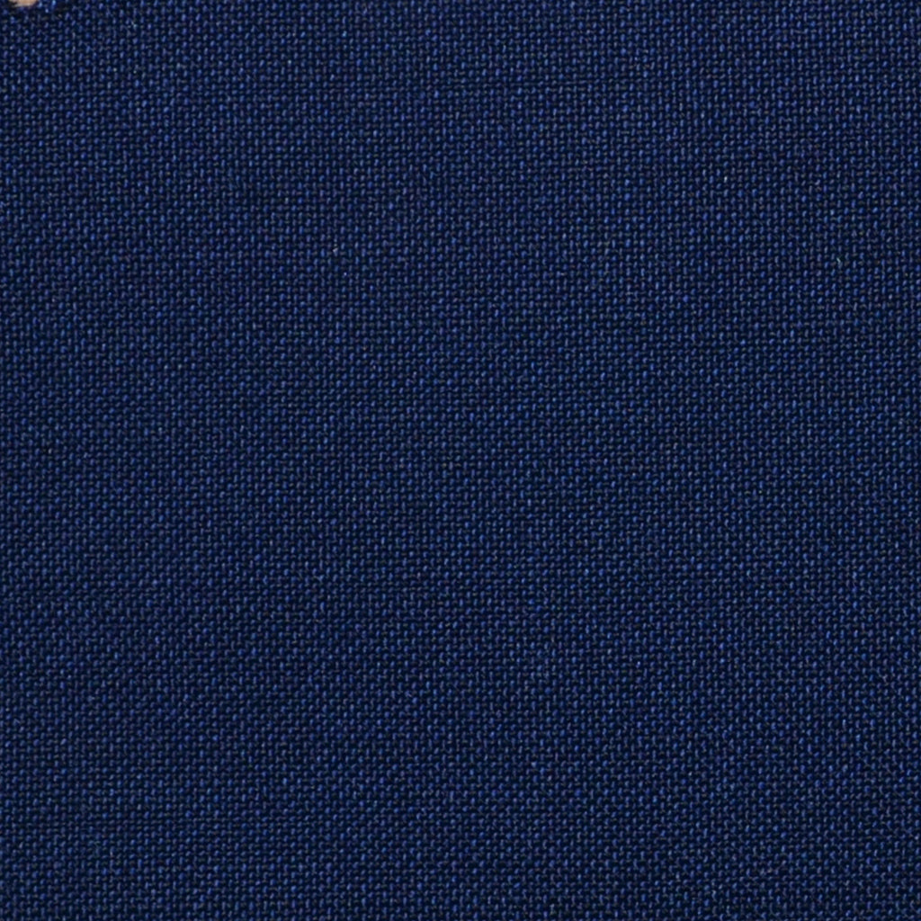 Navy Blue Solid Super 100's Wool & Kid Mohair Suiting By Holland & Sherry