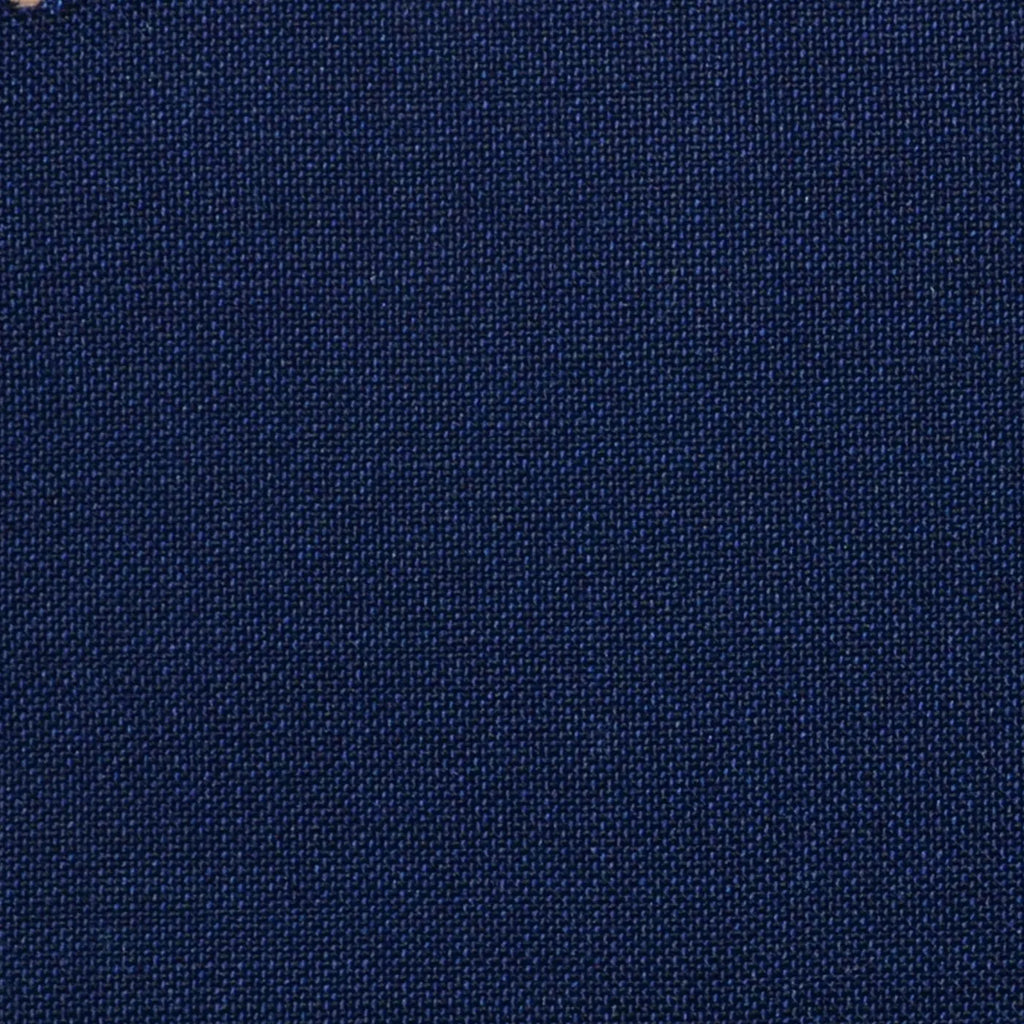 Navy Blue Solid Super 100's Wool & Kid Mohair Suiting By Holland & Sherry