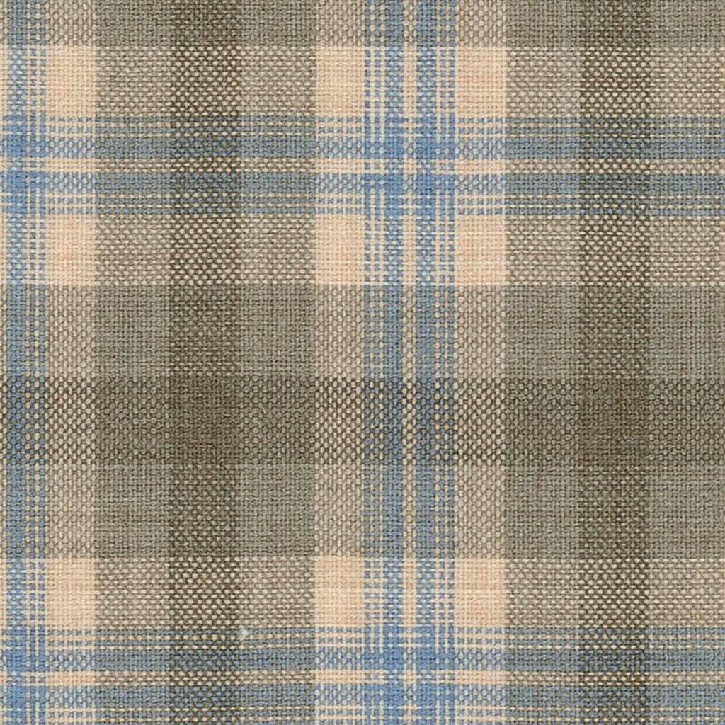 Sand with Slate Blue Plaid Check Suiting/Jacketing All Wool Suiting By Holland & Sherry