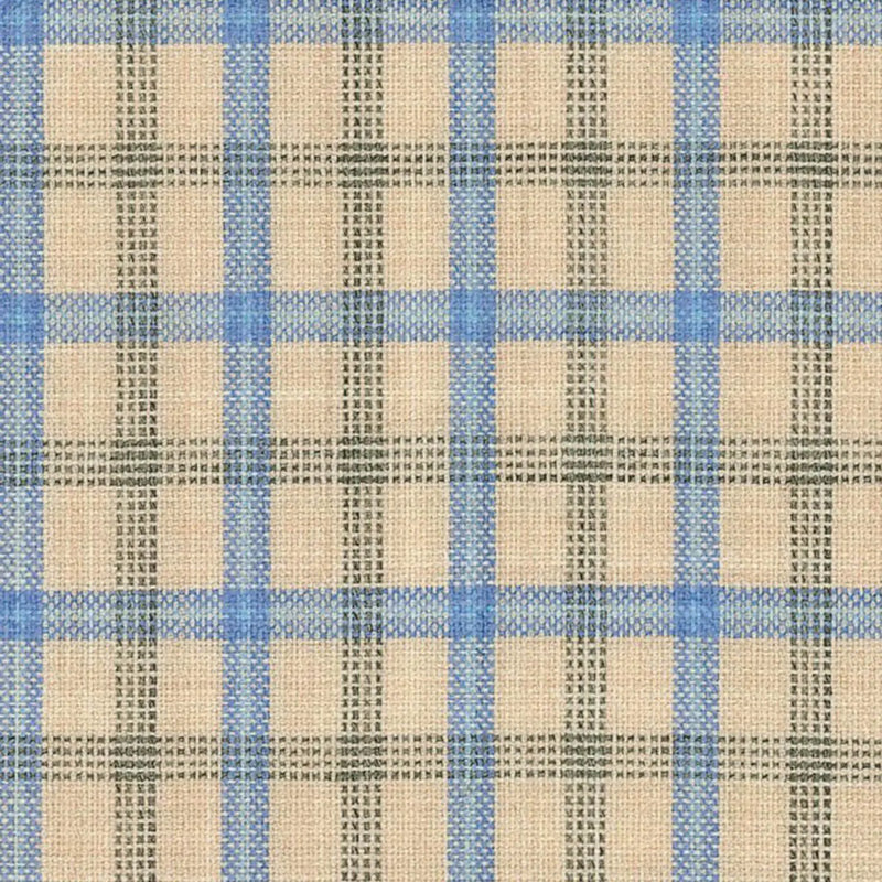 Window Pane Check Pattern Light Blue Beige and Tan Plaid with Light Blue Window Pane Check – Yorkshire Fabric