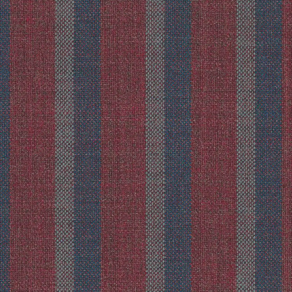 Red and Teal with Muted White Blazer Stripe Suiting/Jacketing All Wool Suiting By Holland & Sherry