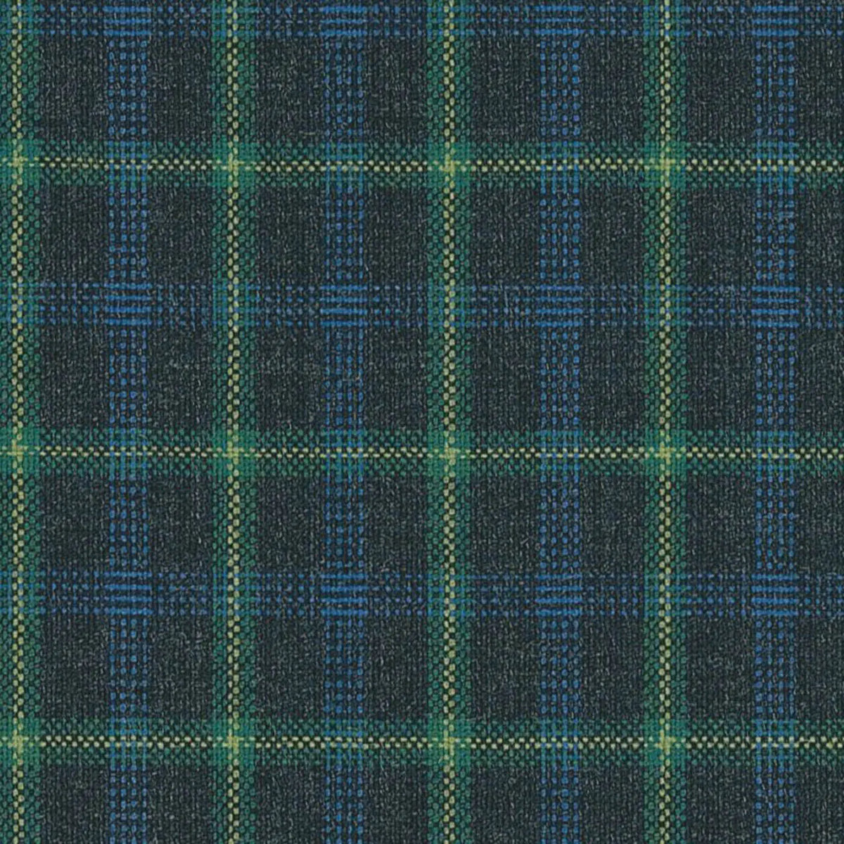 Navy Blue Multi Check with Emerald Window Pane Check Suiting/Jacketing All Wool Suiting By Holland & Sherry