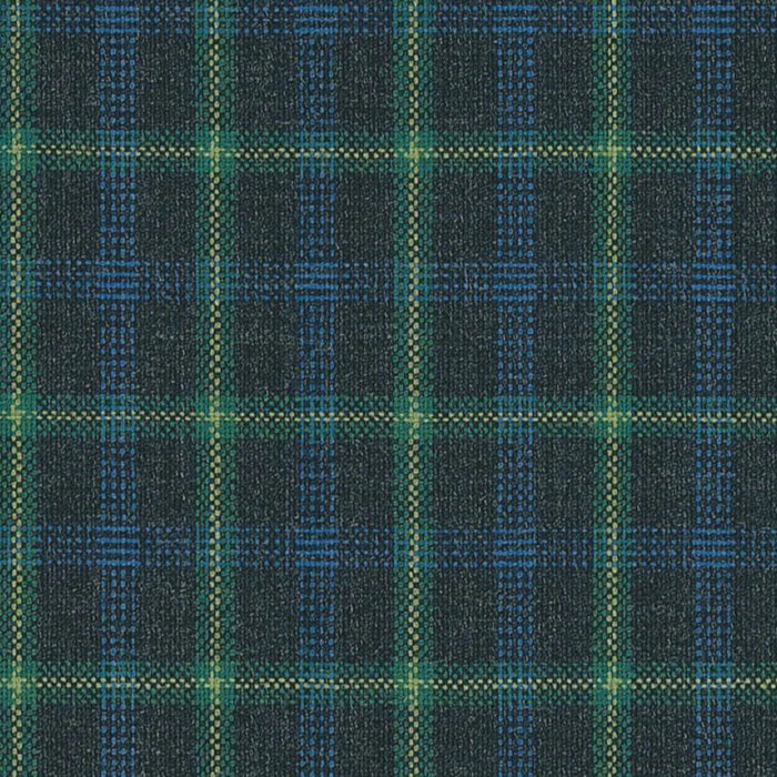 Navy Blue Multi Check with Emerald Window Pane Check Suiting/Jacketing All Wool Suiting By Holland & Sherry