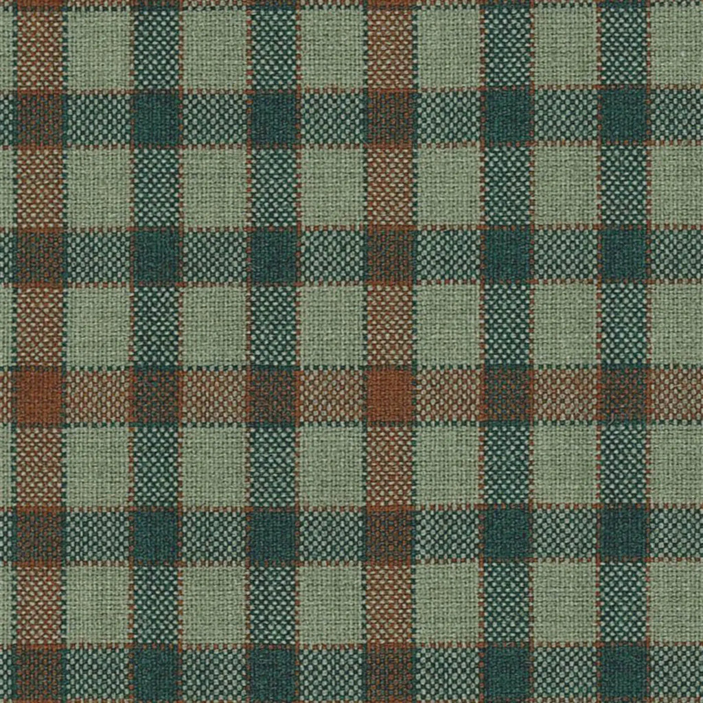 Light Green with Burnt Orange Gun Check Suiting/Jacketing All Wool Suiting By Holland & Sherry