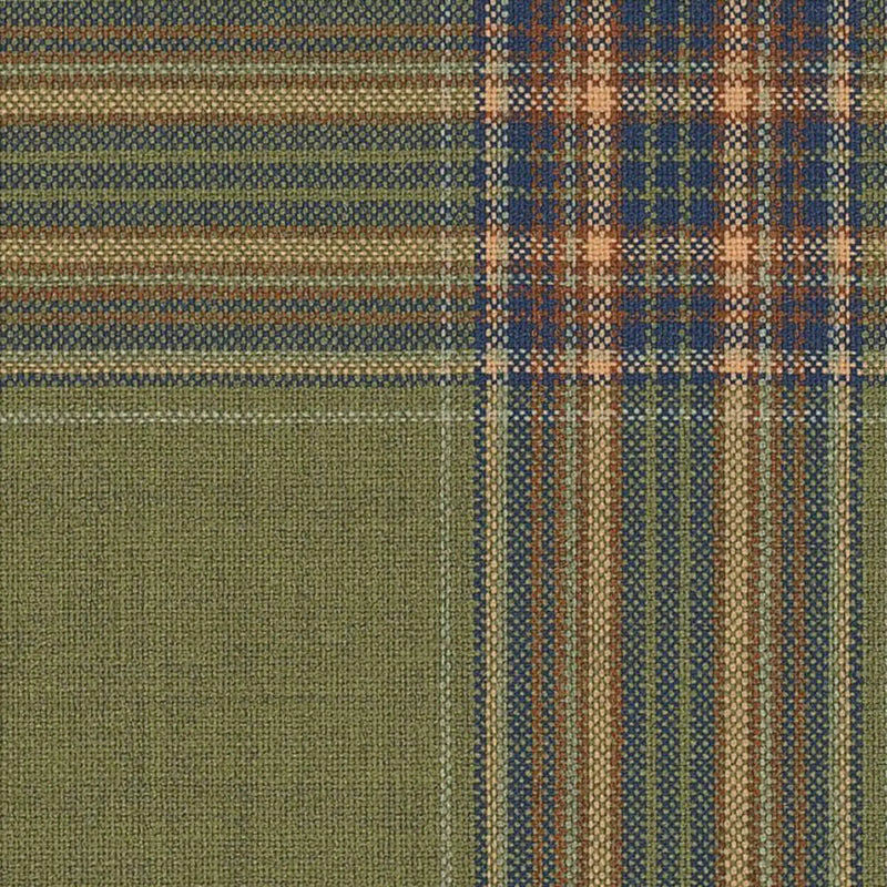 Olive with Orange Plaid Check Suiting/Jacketing All Wool Suiting By Holland & Sherry