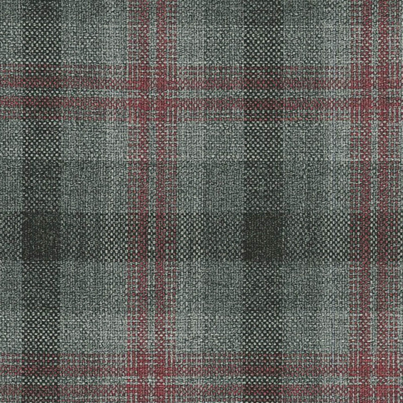Medium Grey Multi Check with Red Double Check Suiting/Jacketing All Wool Suiting By Holland & Sherry