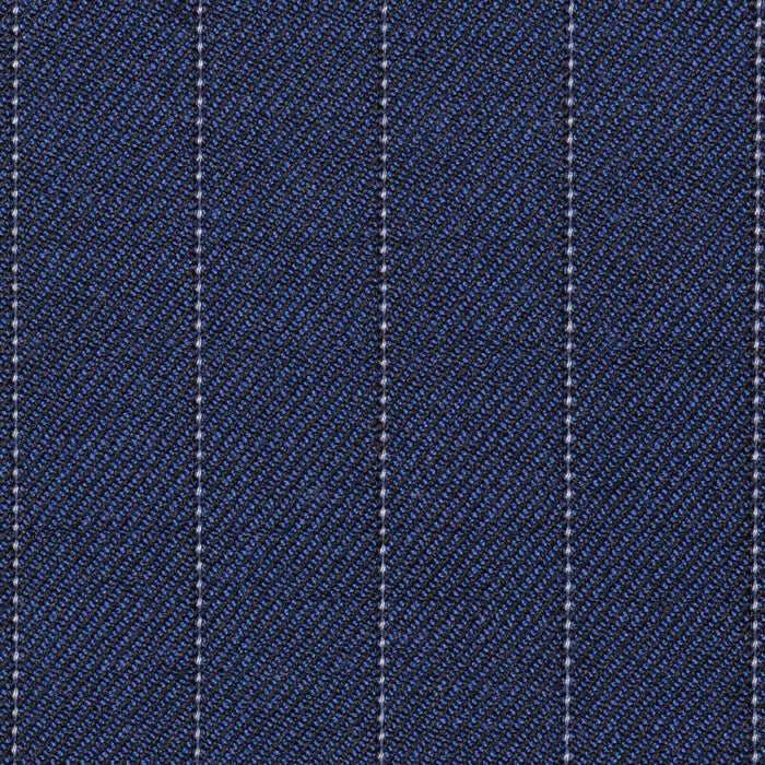Bright Navy Blue Pinstripe Super 100's All Wool Suiting By Holland & Sherry